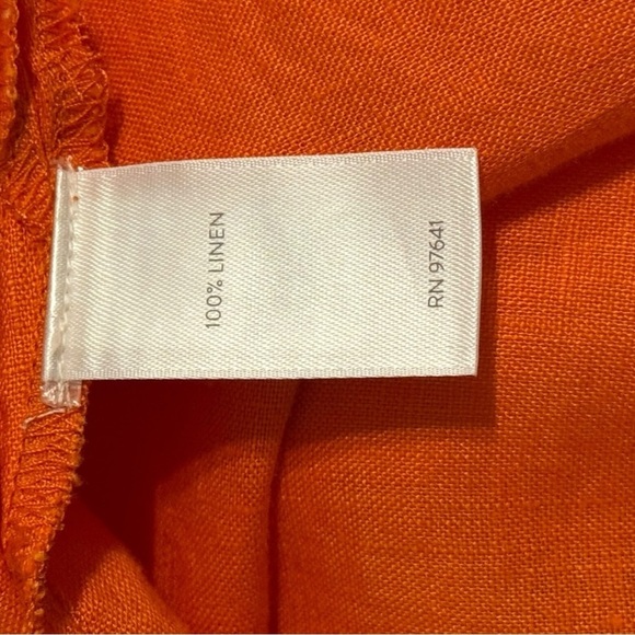 J. Jill Orange Linen Button-Front Dress – Women’s Small, Coastal Minimalist - Picture 8 of 9